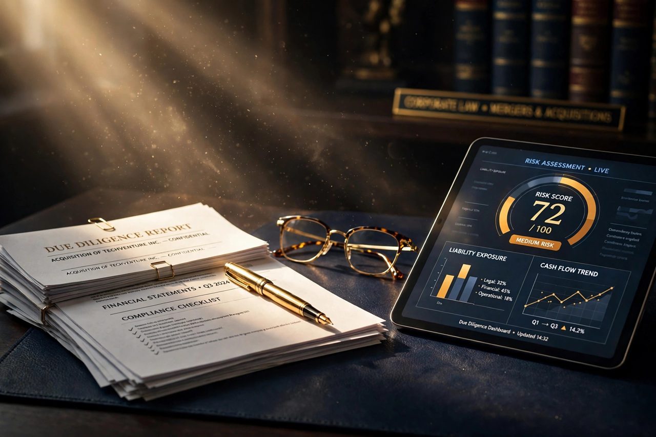 Dokumen uji tuntas dan skor risiko di tablet